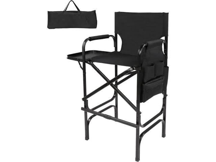 mefeir-30-tall-directors-chair-black-folding-with-side-table-storage-bagportable-makeup-artist-bar-h-1