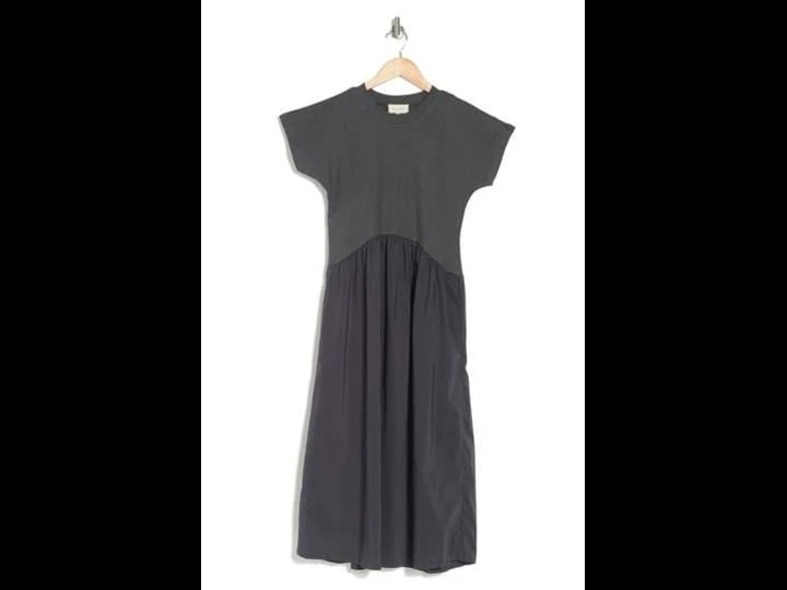 melloday-mixed-media-short-sleeve-midi-dress-size-large-in-dk-sage-at-nordstrom-rack-1