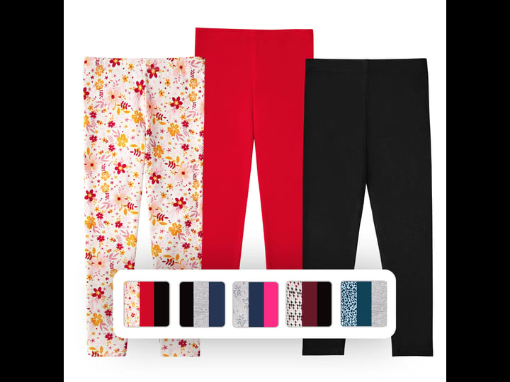 members-mark-girls-favorite-3pk-legging-red-floral-black-l-10-13