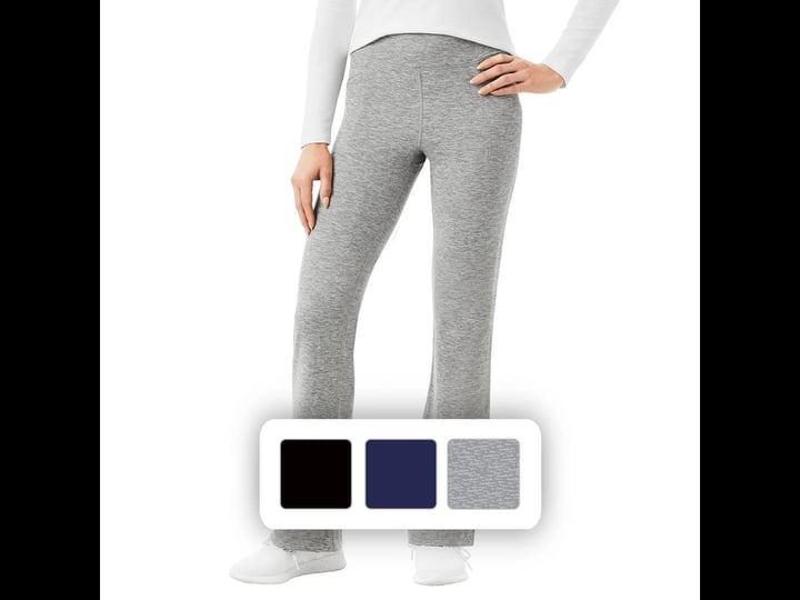members-mark-womens-31-5-inseam-brushed-crossover-flare-pant-medium-grey-heather-xs-1