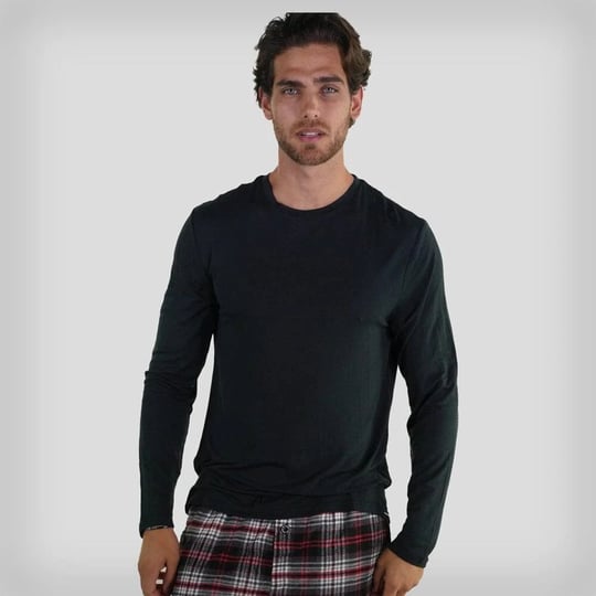 members-only-mens-long-sleeve-sleep-shirt-black-medium-cotton-1