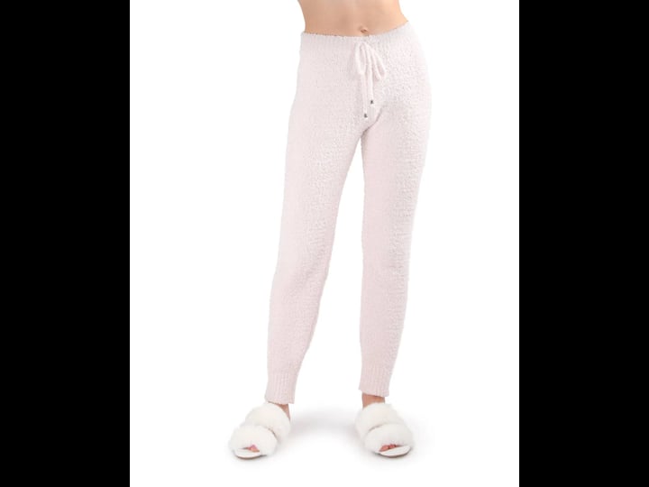 memoi-womens-chenille-drawstring-ultra-plush-jogger-pants-large-pink-1