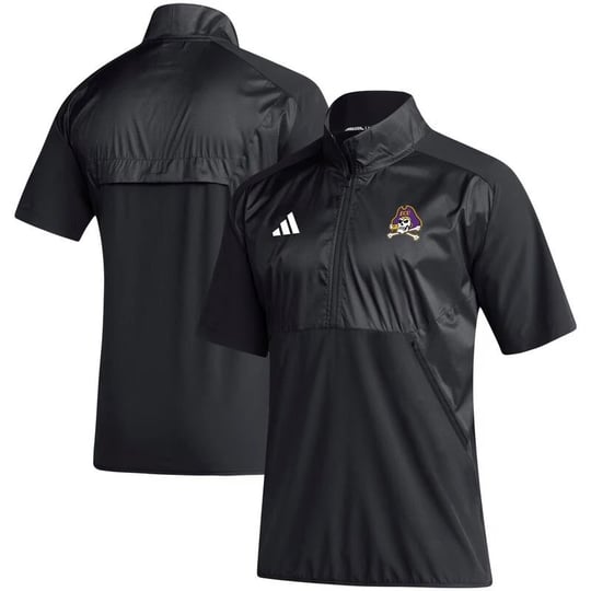mens-adidas-black-ecu-pirates-sideline-short-sleeve-quarter-zip-pullover-top-size-small-1