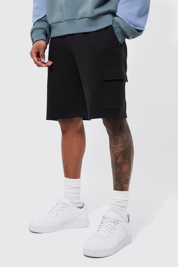 mens-basic-loose-mid-length-jersey-cargo-short-black-m-1