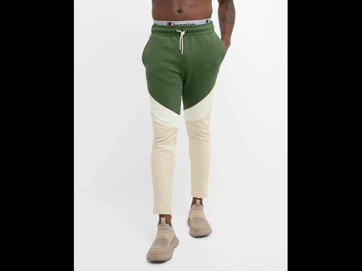 mens-champion-flex-colorblock-sweatpants-c-patch-29-cargo-olive-chalk-white-fresh-tan-m-1