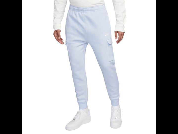 mens-nike-sportswear-club-fleece-cargo-pants-size-small-grey-1