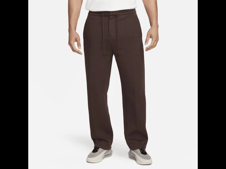 mens-nike-sportswear-tech-fleece-reimagined-loose-fit-open-hem-sweatpants-in-brown-size-xl-fb8163-24