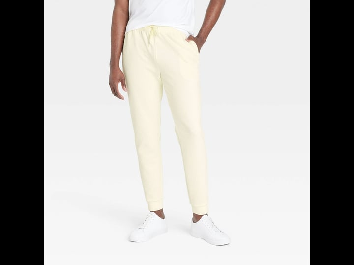 mens-textured-knit-jogger-pants-all-in-motion-yellow-s-1