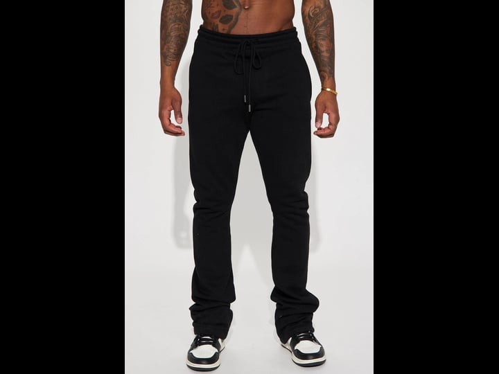 mens-tyson-skinny-stacked-flare-sweatpant-in-black-size-xl-by-fashion-nova-1