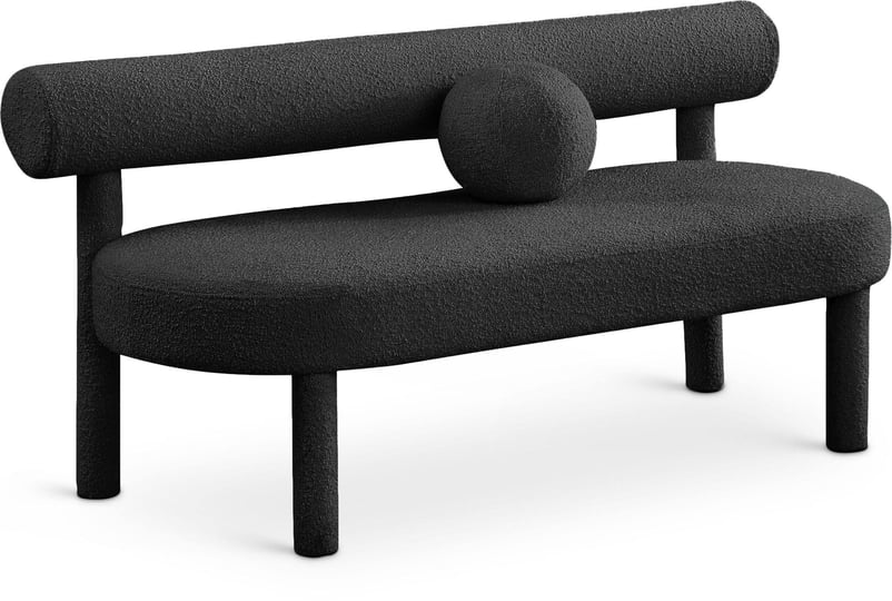 meridian-furniture-parlor-black-boucle-fabric-bench-1