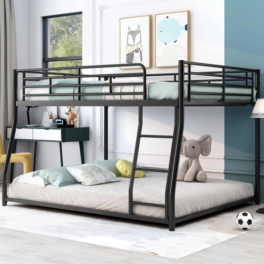 metal-floor-bunk-bed-full-xl-over-queen-heavy-duty-bunk-bed-with-ladders-safety-guardrail-for-kids-t-1