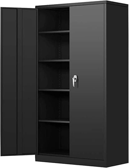 metal-storage-cabinet-72-locking-metal-cabinet-with-4-adjustable-shelves-2-doors-and-lock-for-storag-1