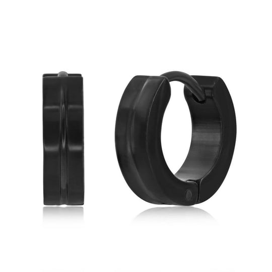 metallo-stainless-steel-lined-huggie-hoop-earrings-mens-black-1