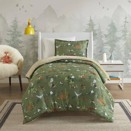 mi-zone-kids-heath-forest-animals-plush-reversible-comforter-set-twin-green-1