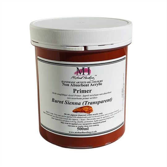 michael-harding-non-absorbent-acrylic-primer-500ml-burnt-sienna-transparent-1