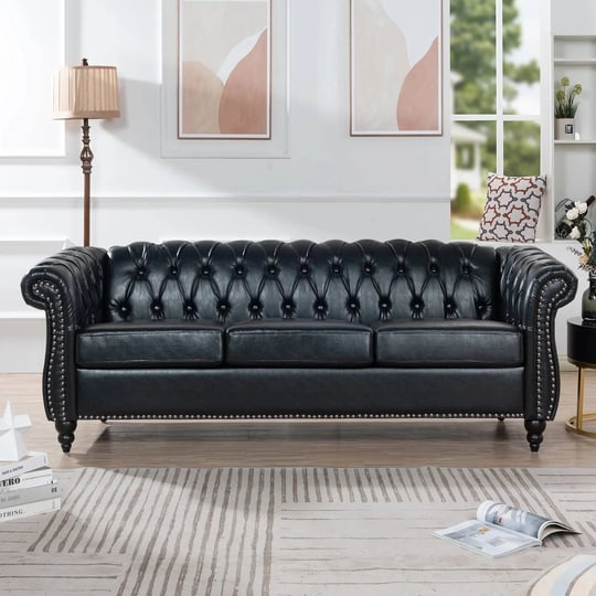 mid-century-modern-couch-with-solid-wood-legs-modern-classic-84-comfot-pu-leather-rolled-arms-cheste-1