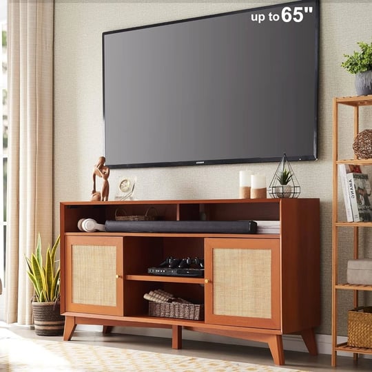 mid-century-modern-highboy-entertainment-center-tv-stand-for-tvs-up-to-65-with-natural-rattan-door-c-1