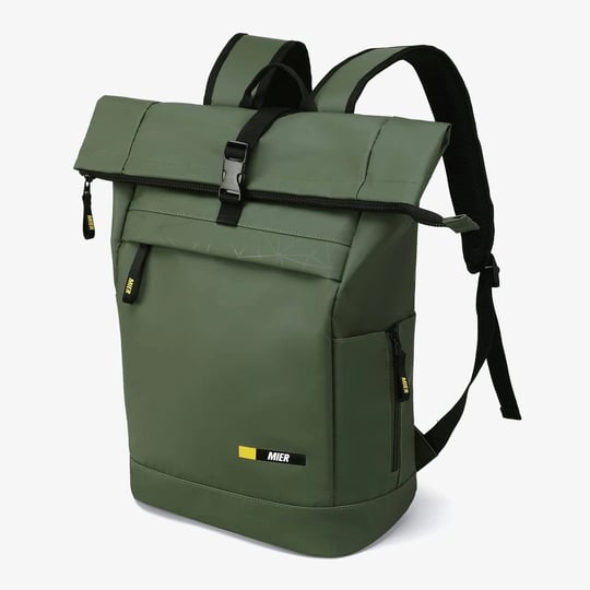 mier-roll-top-travel-backpack-with-laptop-compartment-green-1