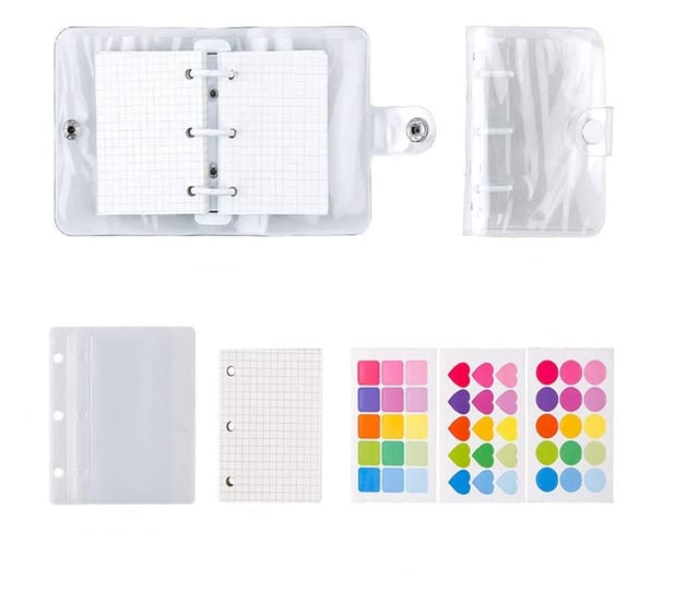 mini-binder-pockets3-hole-refillable-notebook-accessories-set-transparent-pvc-loose-leaf-notebookinc-1