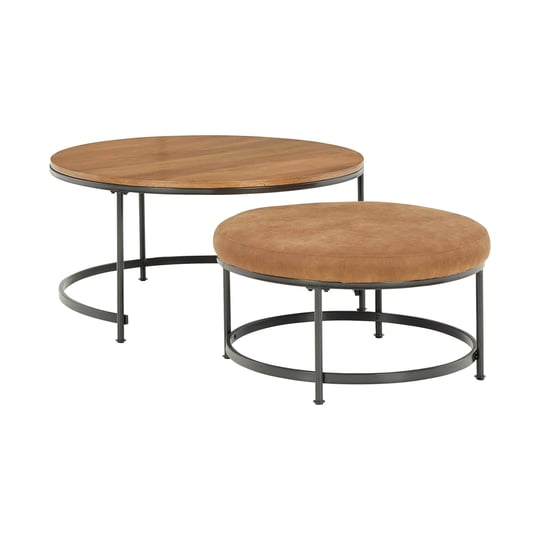 modern-2-piece-nesting-coffee-table-and-ottoman-set-mango-wood-brown-1