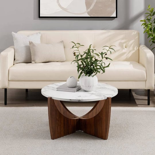 modern-28-in-calacatta-marble-and-dark-walnut-round-wood-coffee-table-with-arched-intersecting-legs-1