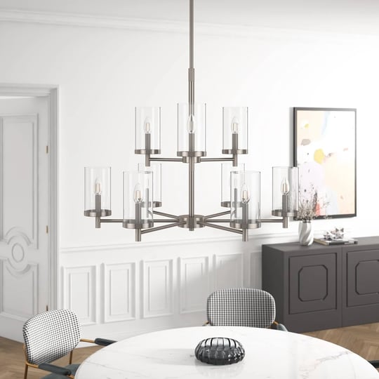 modern-9-light-brushed-nickel-candle-chandelier-with-clear-glass-shades-1