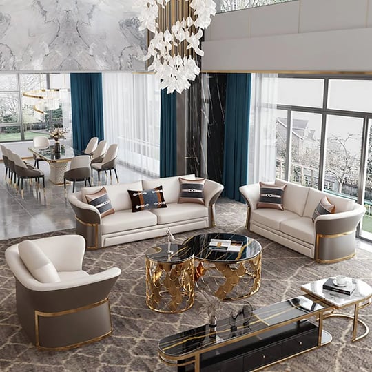 modern-faux-leather-living-room-sofa-set-in-brown-white-set-of-4