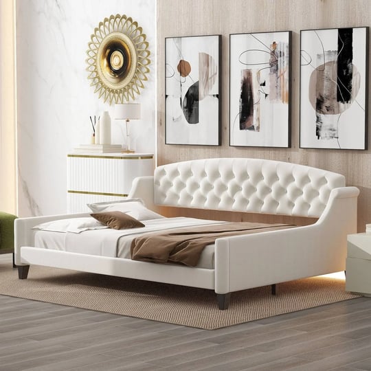 modern-luxury-tufted-button-beige-full-size-daybed-1