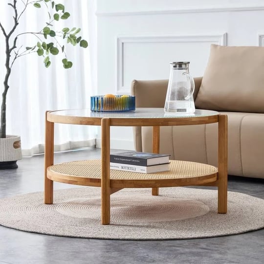 modern-minimalist-glass-circular-double-layer-solid-wood-coffee-table-natural-wood-1