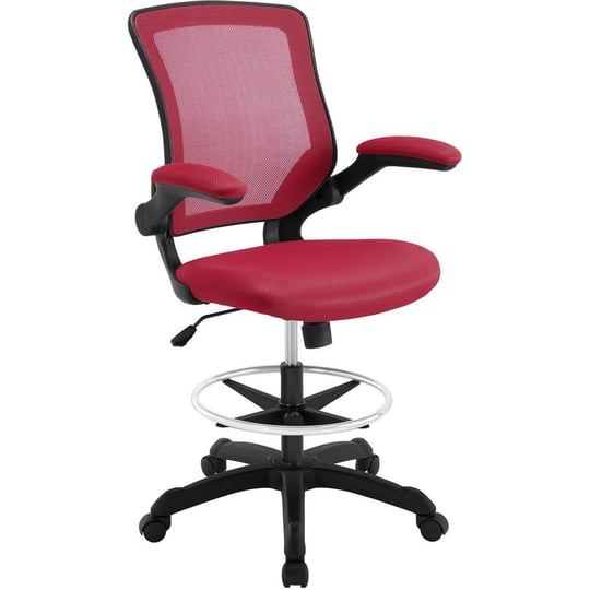 modway-veer-mesh-drafting-stool-red-1