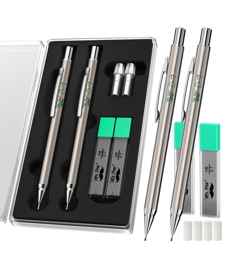mr-pen-mechanical-pencil-metal-0-7mm-2-pack-drafting-pencil-metal-mechanical-pencils-1