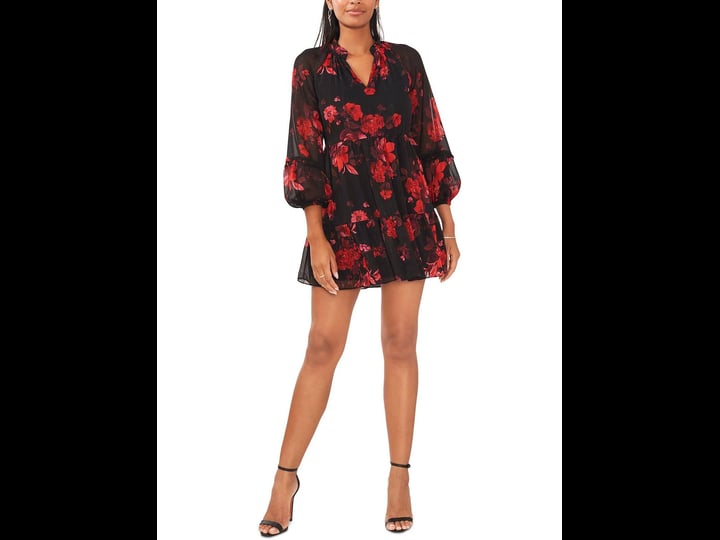 msk-petites-womens-metallic-mini-babydoll-dress-red-petite-large-1