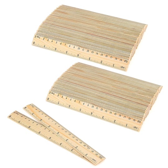 mukchap-144-pack-wooden-ruler-8-inch-straight-ruler-20cm-metric-wood-ruler-with-centimeters-and-inch-1