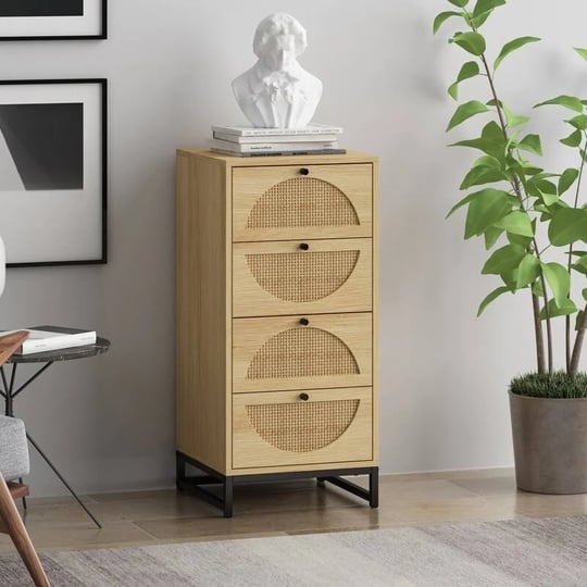 natural-wood-rattan-4-drawer-narrow-storage-cabinet-chest-dresser-1