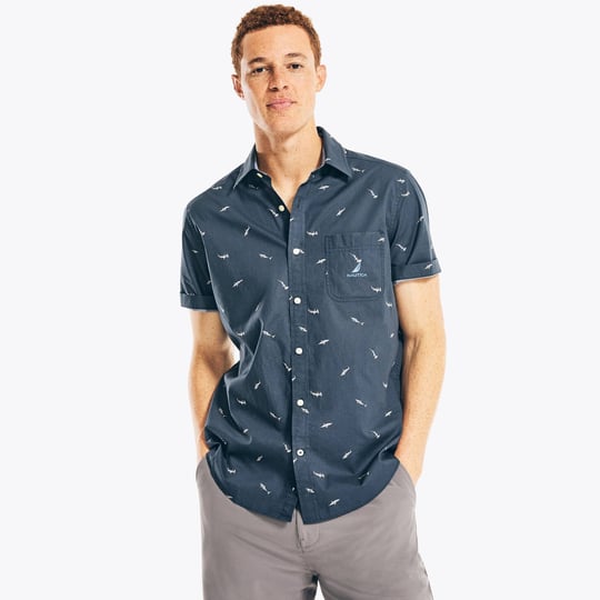 nautica-mens-classic-fit-shark-print-button-down-shirt-navy-l-1