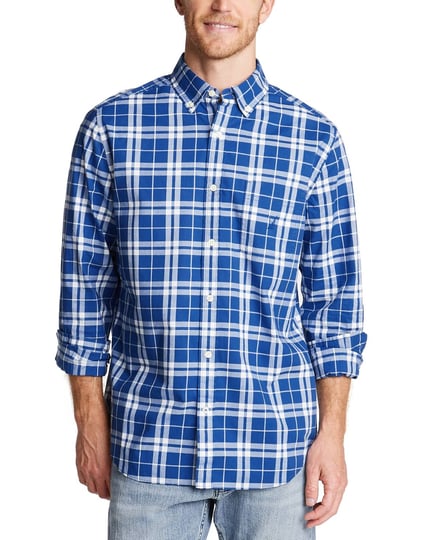 nautica-mens-classic-fit-stretch-poplin-shirt-in-plaid-mens-size-one-size-1