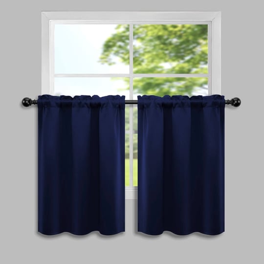 navy-blue-short-curtains-for-kitchen-pack-2-panels-rod-pocket-thermal-insulated-room-darkening-light-1