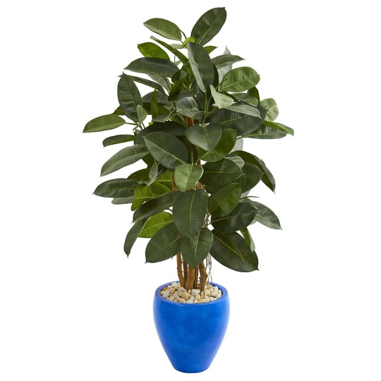 nearly-natural-9250-53-in-artificial-rubber-tree-in-blue-planter-1