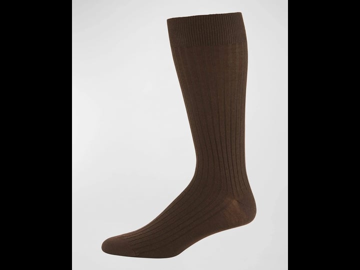 neiman-marcus-ribbed-merino-silk-mid-calf-socks-brown-1