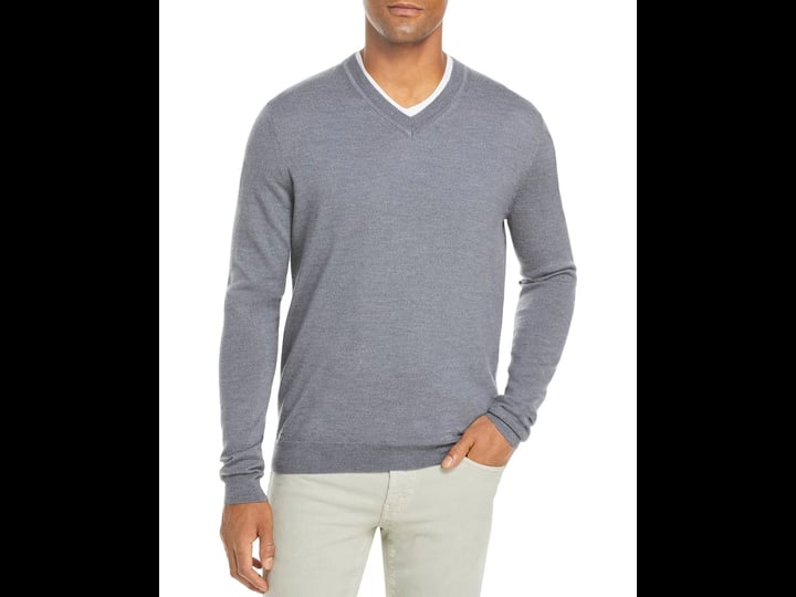 new-bloomingdales-100-merino-wool-medium-gray-v-neck-sweater-size-xl-1