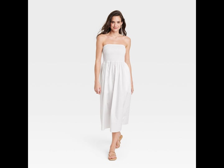 new-womens-strapless-smocked-tube-sundress-a-new-day-white-xs-1