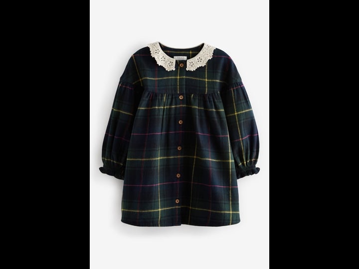next-kids-plaid-lace-collar-cotton-blend-dress-in-green-at-nordstrom-size-5-6-y-1
