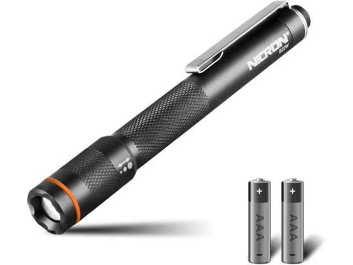 nicron-b22w-led-pocket-pen-lightsmallcompactportablezoomable-flashlight-with-clip-for-inspectioncamp-1