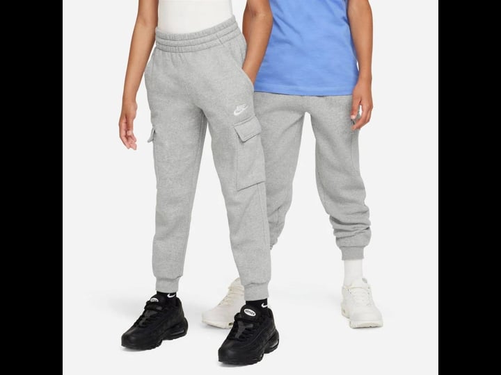 nike-big-kids-sportswear-club-fleece-cargo-pants-dark-grey-heather-size-xl-18-21