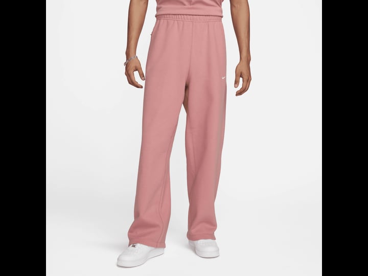nike-mens-solo-swoosh-open-hem-fleece-pants-in-pink-size-small-fn3342-619