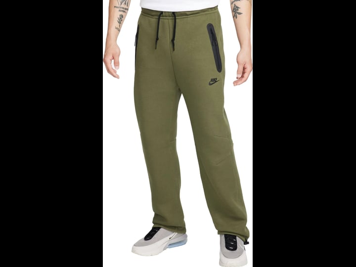 nike-mens-tech-fleece-open-hem-pants-small-medium-olive-1