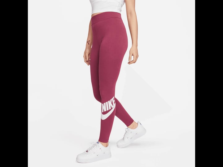 nike-sportswear-womens-essential-high-waisted-red-logo-leggings-xs-1