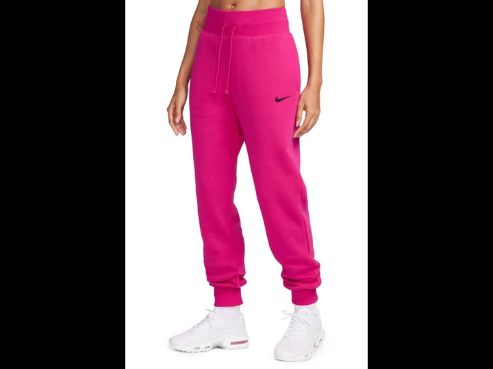 nike-womens-phoenix-fleece-high-rise-pants-fireberry-pink-size-xs-fleece-polyester-cotton-1