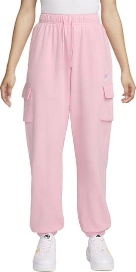 nike-womens-sportswear-club-fleece-mid-rise-oversized-cargo-sweatpants-pink-size-xl-fleece-polyester-1