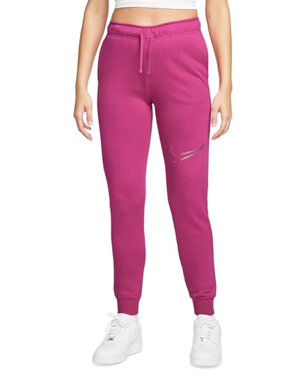 nike-womens-sportswear-club-fleece-shine-mid-rise-pants-fireberry-size-xs-1